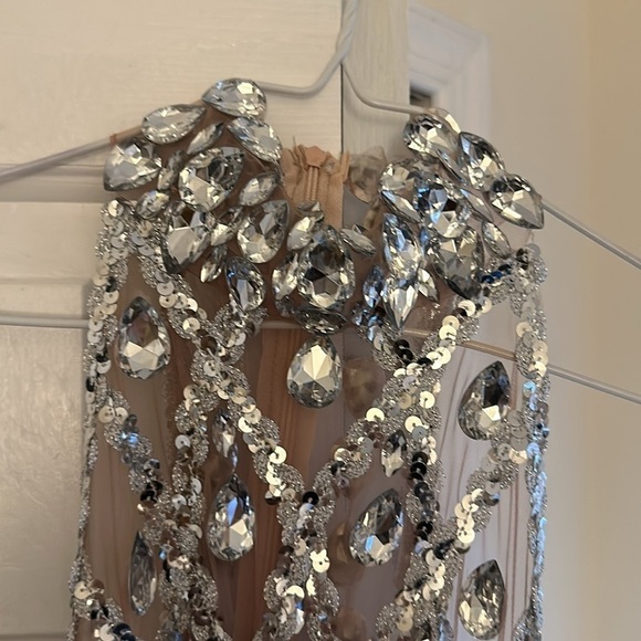 Celebrity Inspired Silver Gem Dress - Picture 4 of 8